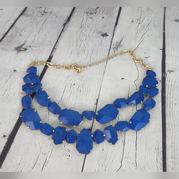 Kate Spade Blue Lapis Quarry Gems Double Drop Statement Necklace - Picture 6 of 6